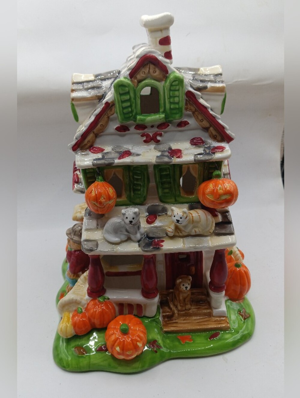 Autumn's Glow Tea Light House Luminous Treasures Fall Halloween 2002